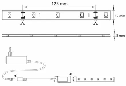 RGB LED Bandă dimmabilă exterior Wi-fi LED/8W IP65 2 m Tuya