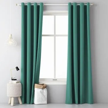 Draperie de calitate culoarea verde cu inele metalice 140 x 280 cm