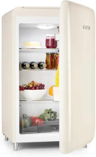 Klarstein POPART-BAR, frigider crem, 136 L, design retro, 3 etaje, sertar pentru legume, A +