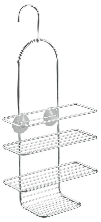 Raft pentru baie argintiu lucios de agățat din oțel Luxy – Metaltex