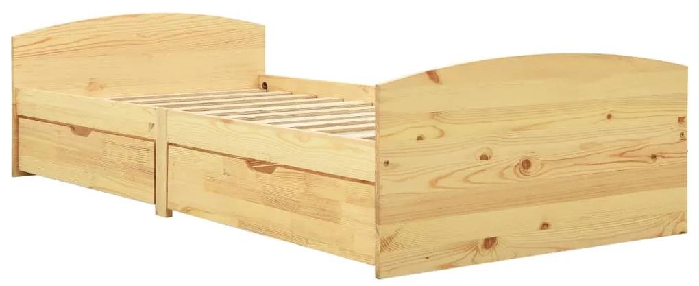 322154 vidaXL Cadru de pat cu 2 sertare, 90 x 200 cm, lemn masiv de pin