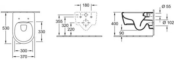 Set vas WC rimless suspendat, Villeroy&amp;Boch Soul, DirectFlush, cu capac inchidere lenta, 37x53cm, Alb Alpin, 4656HR01