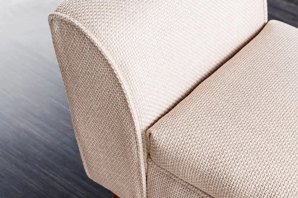 Bancheta eleganta, Tapitata Tesatura Structurata, Bej, Scarlett 90cm