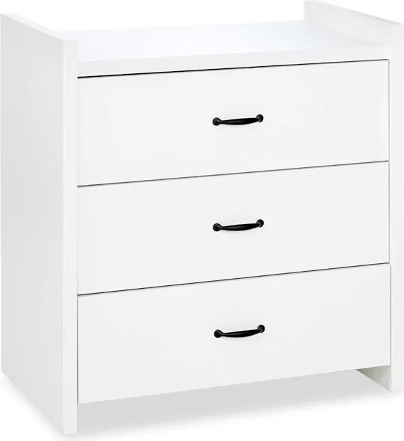 Comodă lemn masiv alb Amelie /Stejar, 84 × 87 × 45 cm - Stejar deschis