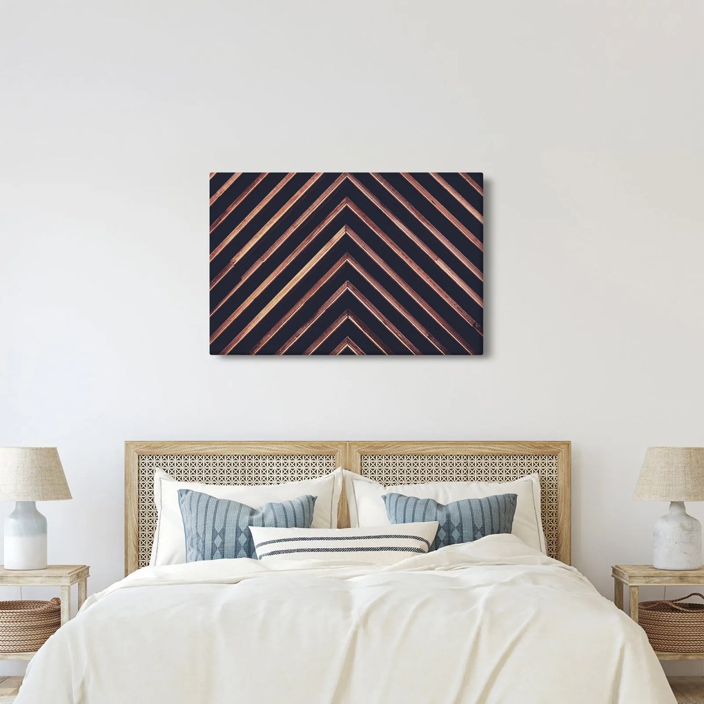 Tablou - Motiv de lemn pe fond negru (90x60 cm)