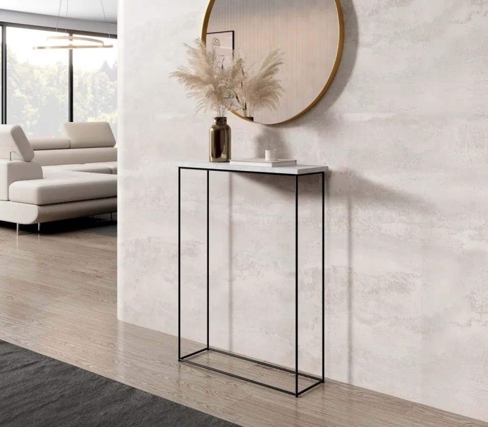 Consolă hol, 60x20x80 cm Sili 2, ADRK Furniture (Culoare: Negru / Sonoma)