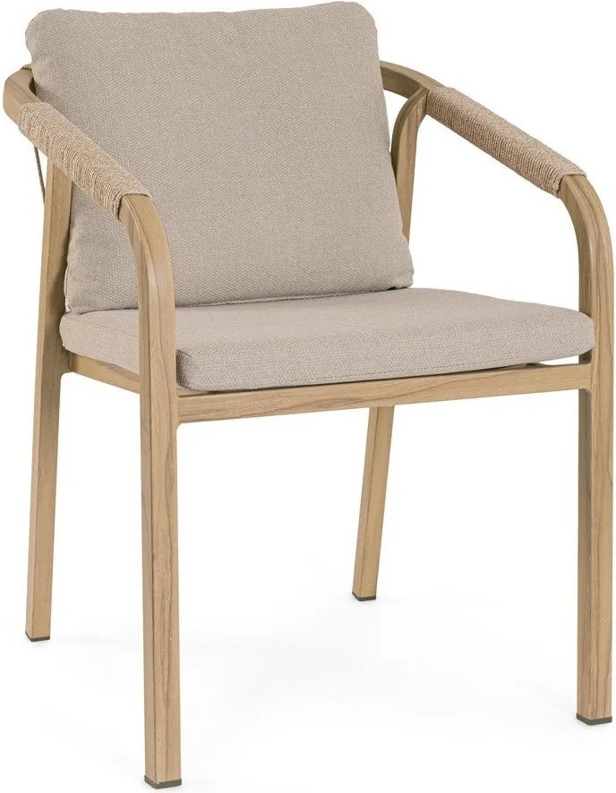 Scaun de grădină în culoare naturală din metal Kalimera – Bizzotto