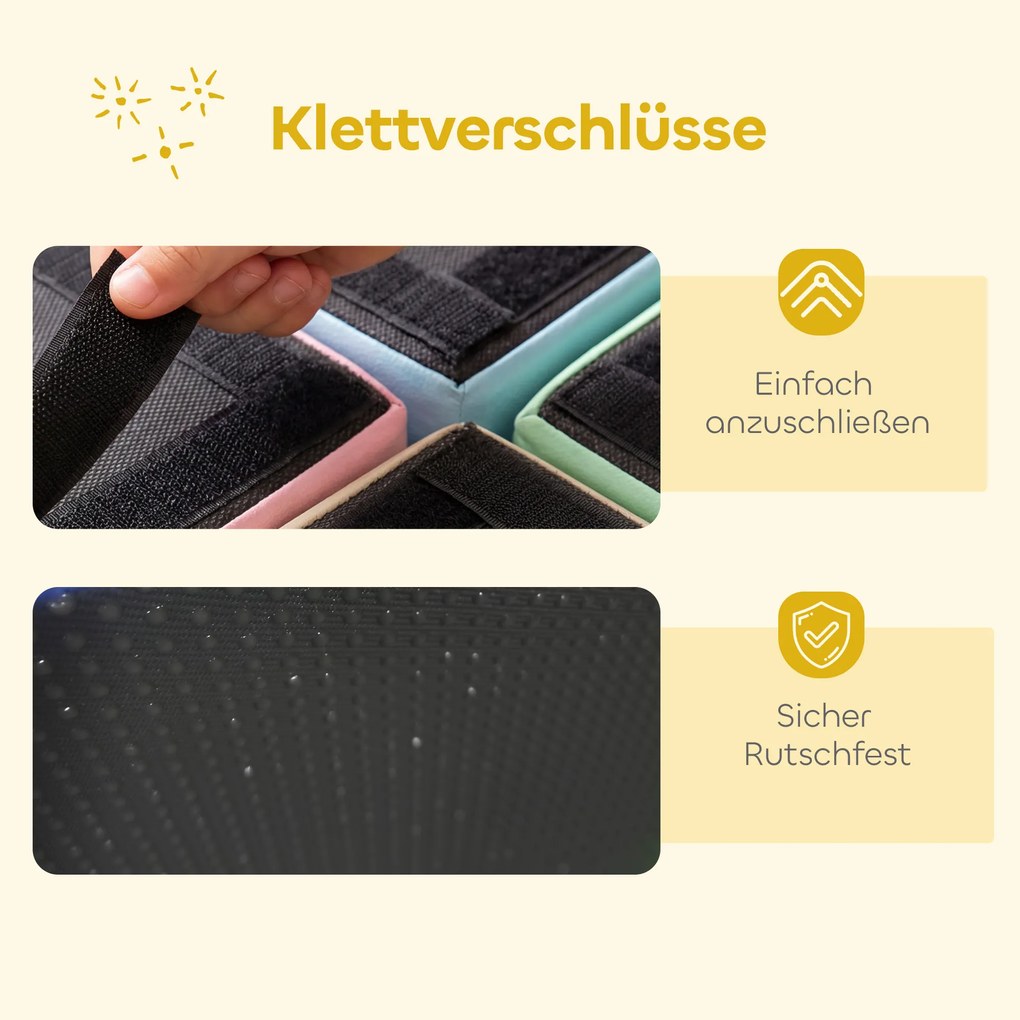 AIYAPLAY Set 8 piese blocuri din spumă pentru copii blocuri moi cu design masă și scaun pentru cățărat blocuri din PU multicolor | Aosom Romania