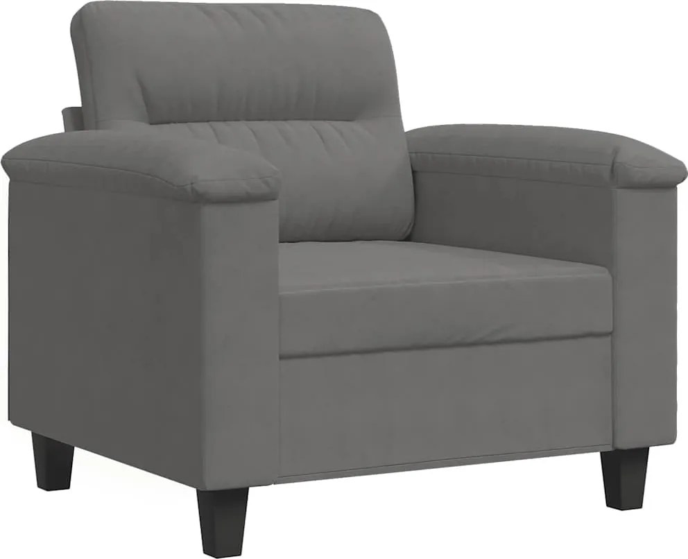 vidaXL Fotoliu canapea, gri închis, 60 cm, textil microfibră
