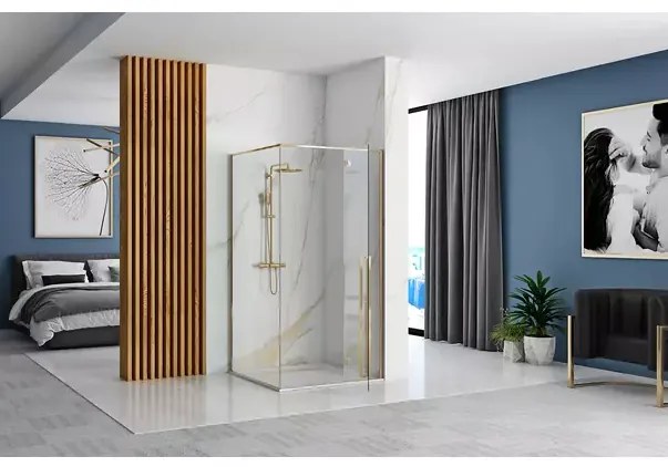 Cabina de dus dreptunghiulara Rea Fargo cu usa batanta 120x90 auriu