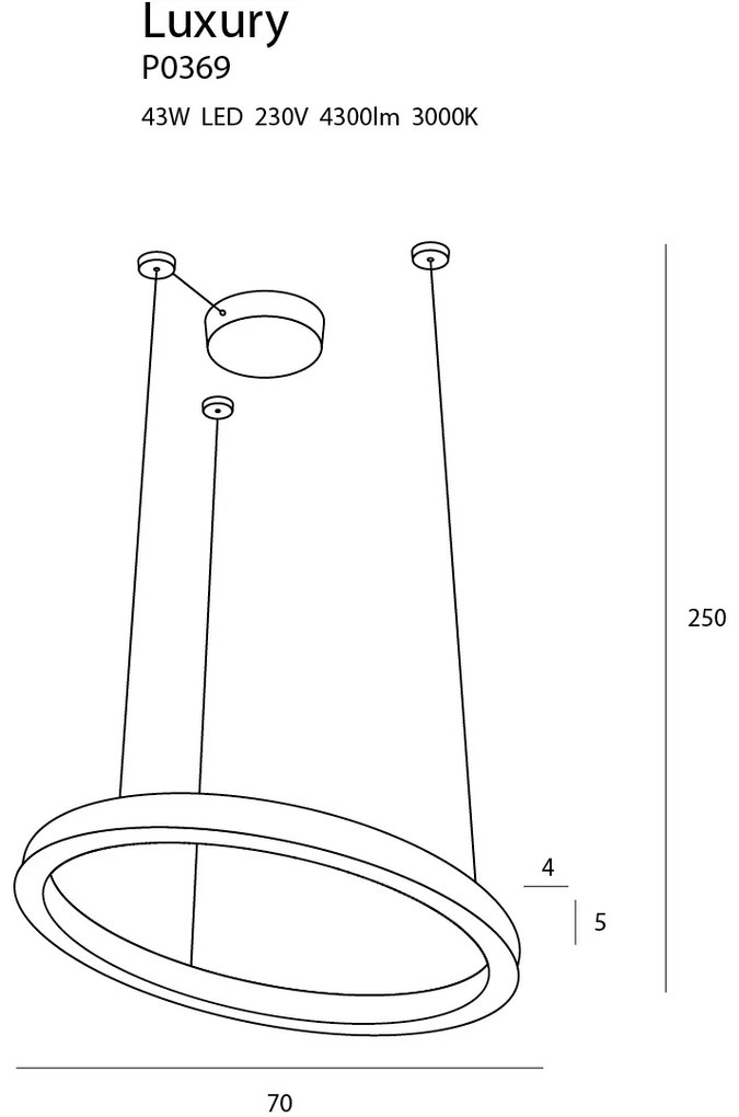 Lustra LED dimabila design minimalist Luxury, 70cm P0369 MX