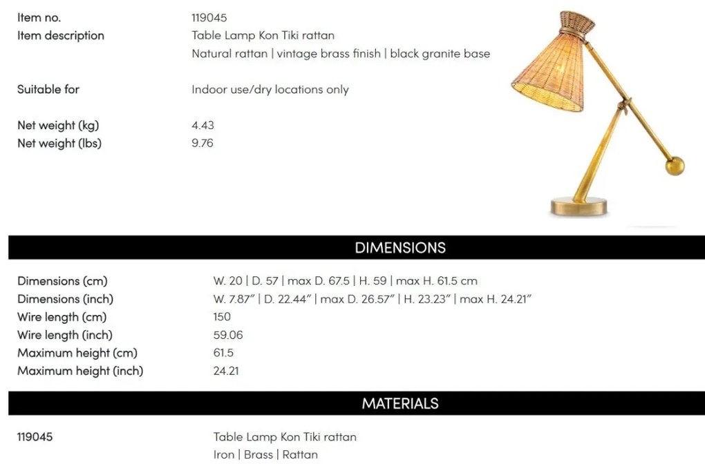 Lampa de masa LUX design natural Kon Tiki, 119045 HZ