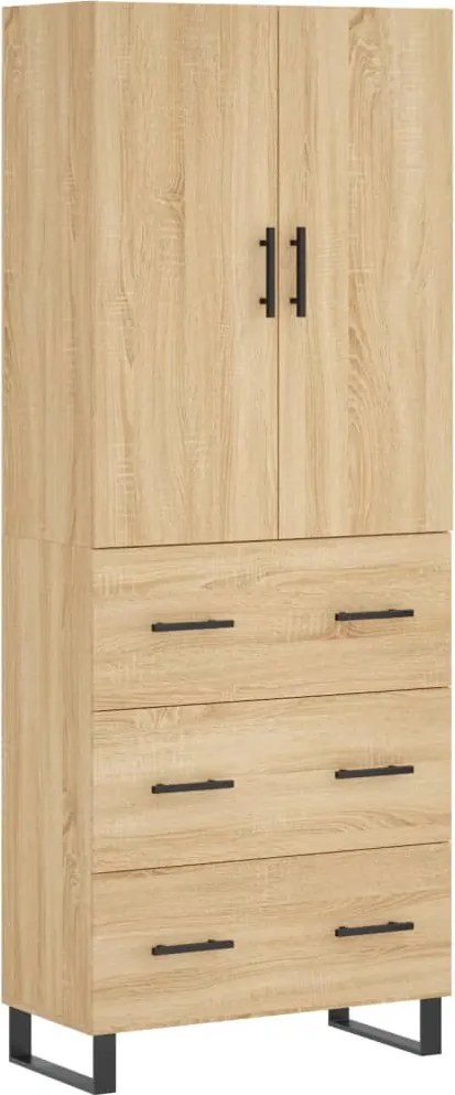 vidaXL Dulap înalt, stejar sonoma, 69,5x34x180 cm, lemn compozit