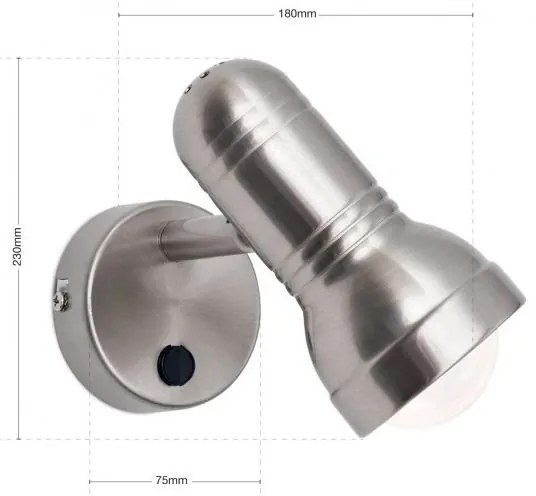 Aplica de perete cu un spot directionabil Wilhelm Str 10-296/1 satin OR