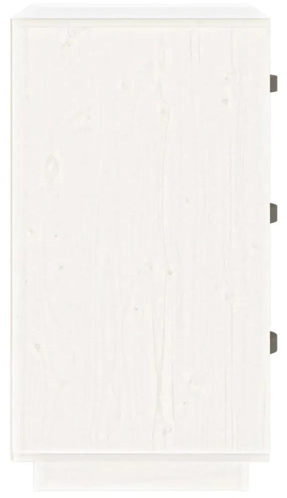 Noptiera, alb, 40x40x75 cm, lemn masiv de pin 1, Alb