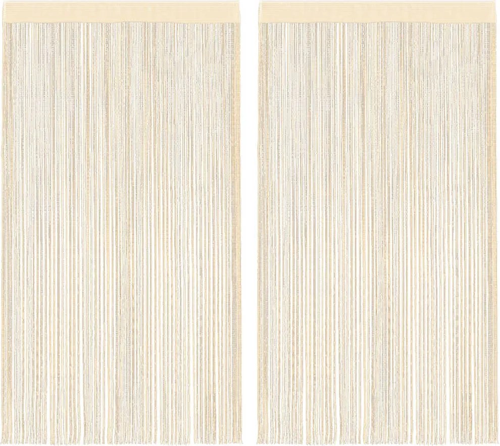 vidaXL Draperii cu franjuri, 2 buc., 100 x 250 cm, crem