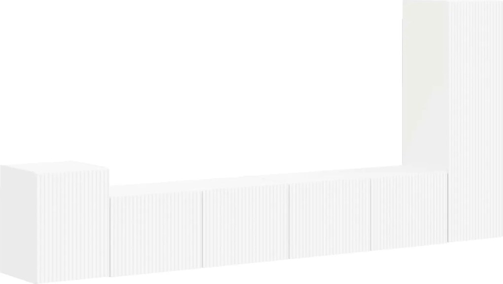 vidaXL Set comodă TV Pe perete 3 pcs Alb Lemn compozit