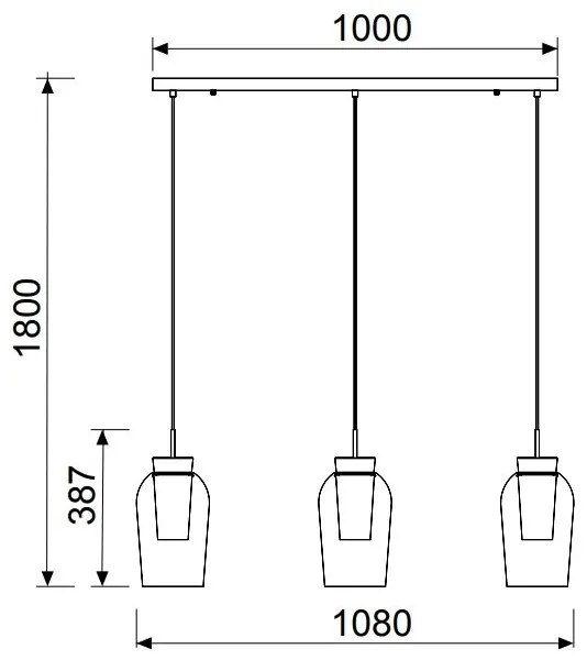 Lustra cu 3 pendule design modern Nora alb/ lemn