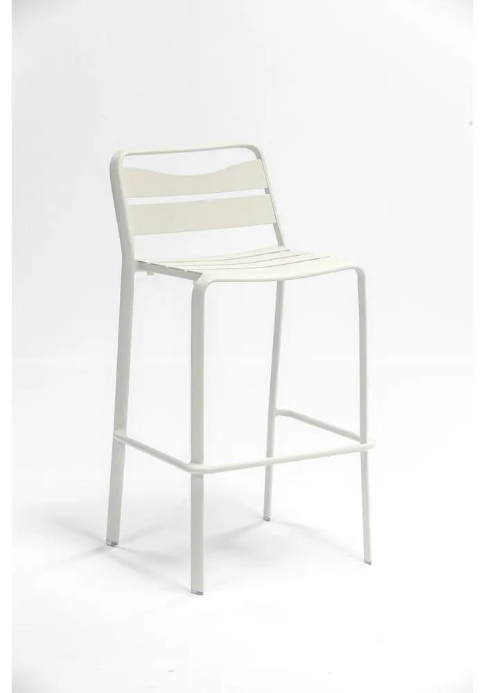 Set 2 scaune de bar stivuibile de grădină din aluminiu Ezeis Spring, alb