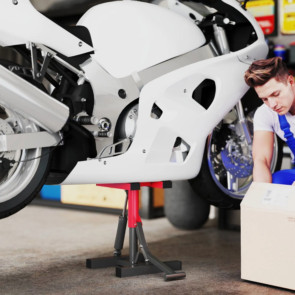 HOMCOM Cric Elevator Moto din Oțel, Capacitate 150 kg, Înălțime Reglabilă | Aosom Romania