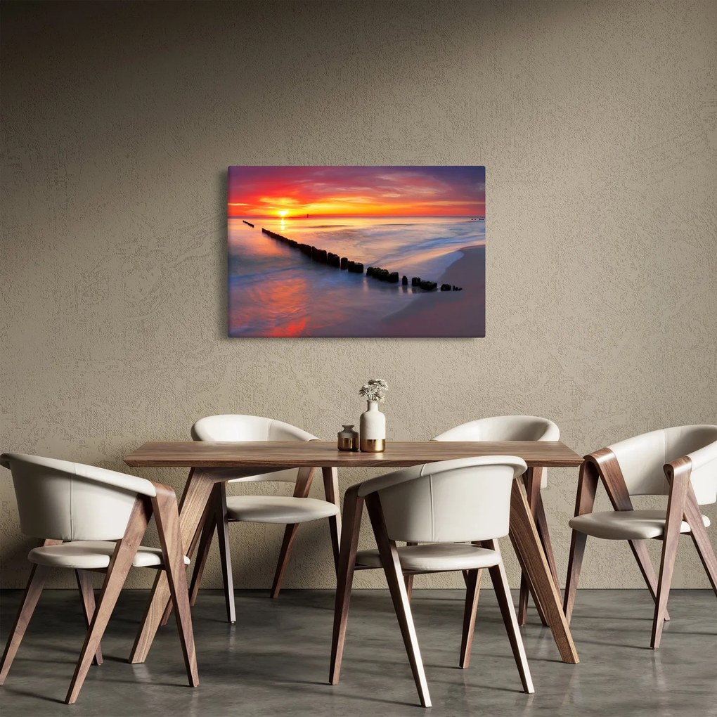 Tablou - Apus de soare, Marea Baltică, Polonia (90x60 cm)