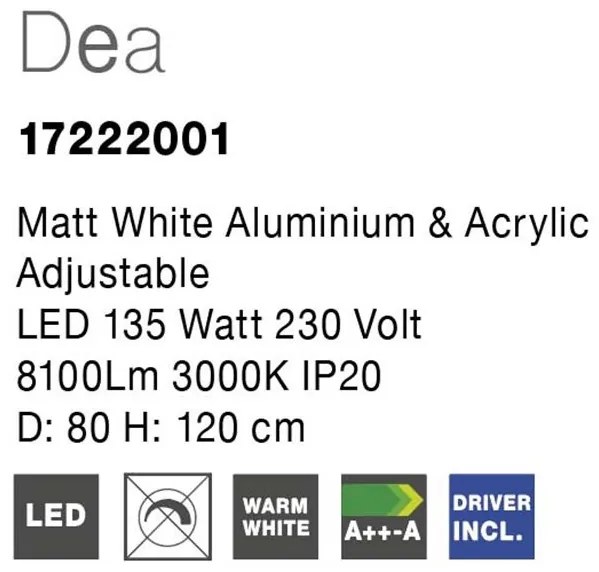 Lustra moderna suspendata, diametru 80cm, LED DEA NVL-17222001