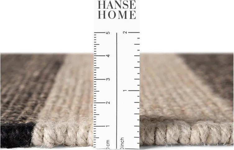 Covor negru/crem reversibil/țesut manual din iută 160x230 cm Playa – Hanse Home
