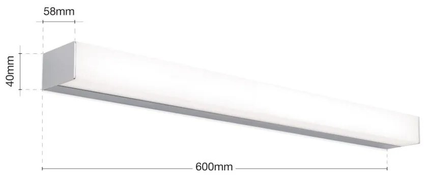 Aplica pentru oglinda baie IP44 HORIZON L-60cm crom