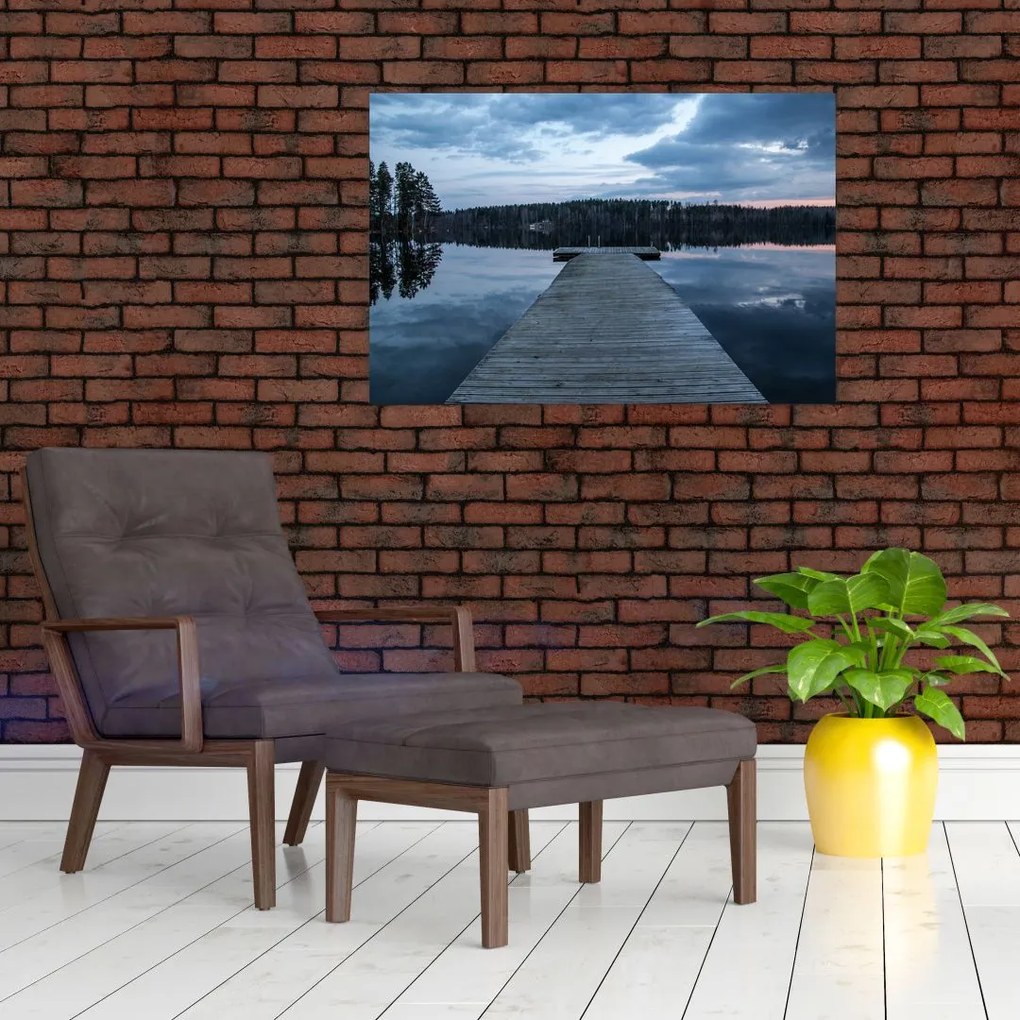 Tablou - Ponton de lemn, lac (90x60 cm)
