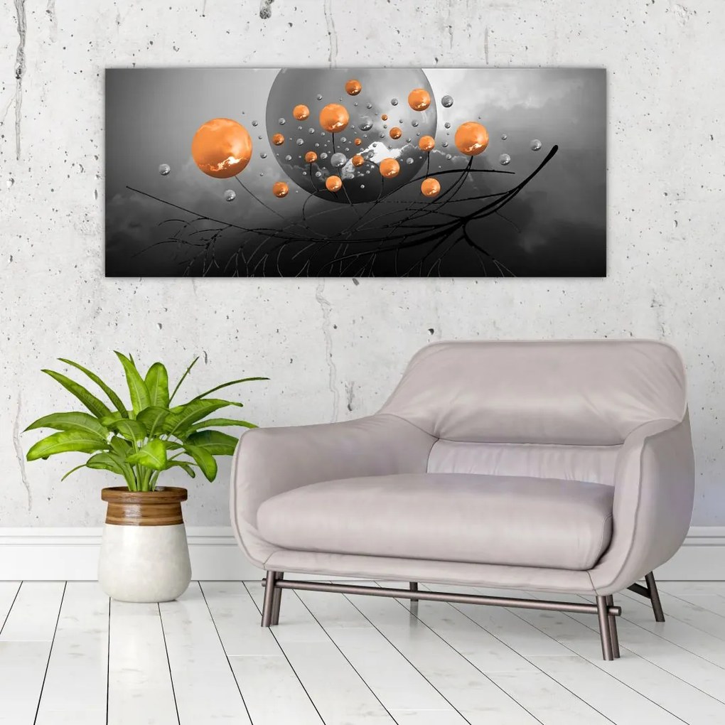 Tabloul cu bile portocalii (120x50 cm)