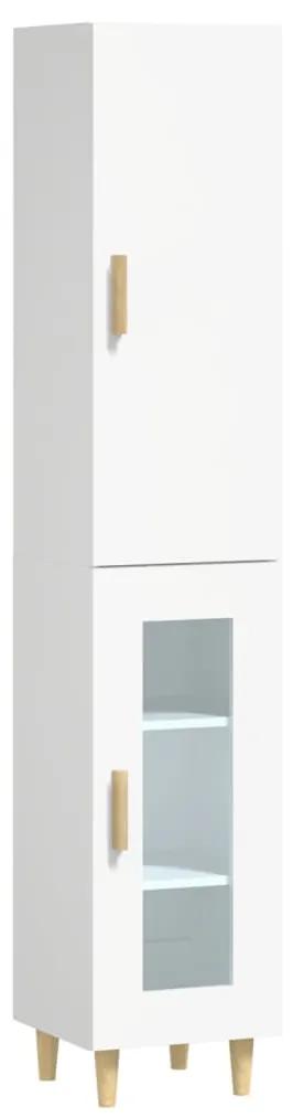 Dulap inalt, alb, 34,5x34x180 cm, lemn prelucrat