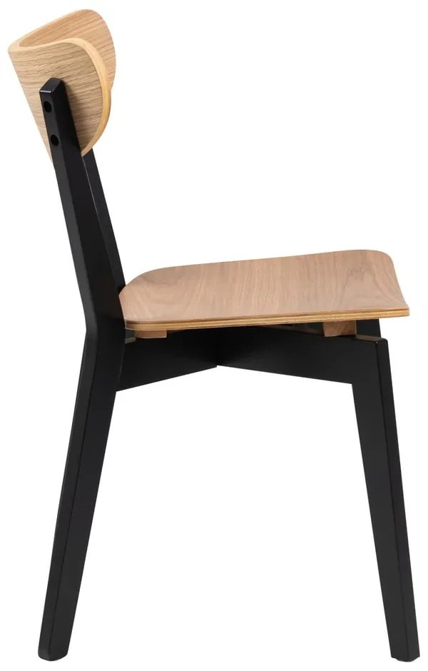 Scaun de dining cu elemente în decor de stejar Actona Roxby, negru