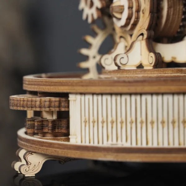 Puzzle mecanic 3D din lemn, glob strălucitor RoboTime
