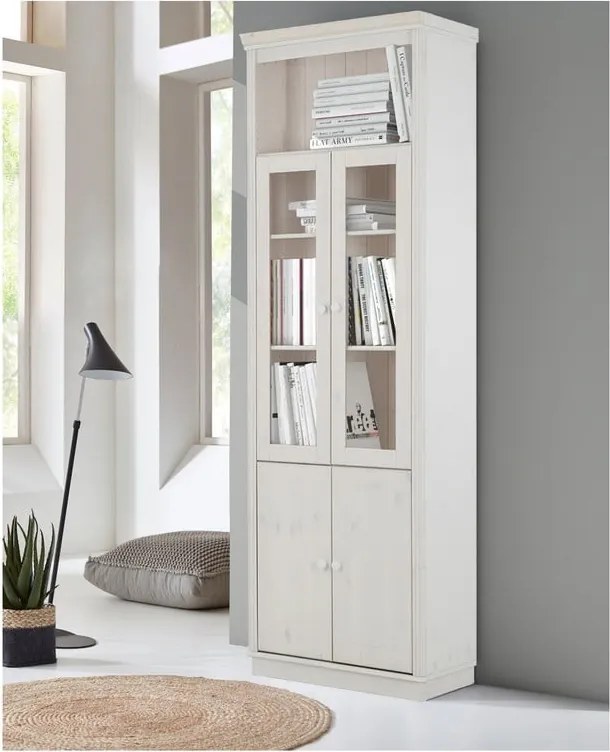 Vitrină albă din lemn de pin 74x223 cm Anita – Støraa