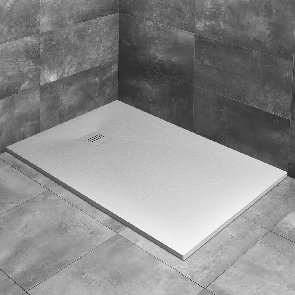Cadita dus compozit dreptunghiulara Radaway Kyntos F 100x90 cm alb