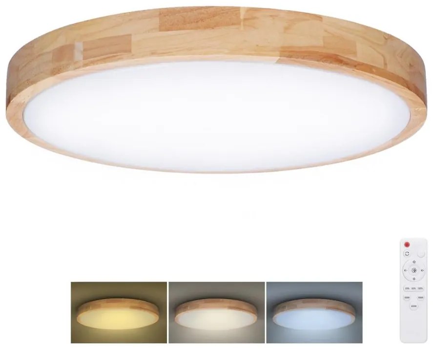 Solight WO8009 - Lampă LED SOLID OAK 48W/230V 3000-6500K pr. 39 cm + DO