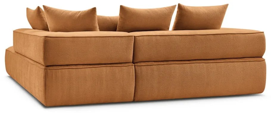 Colțar galben muștar cu tapițerie din chenille (cu colț pe partea dreaptă/în formă de ”L”) Whesley – Bobochic Paris