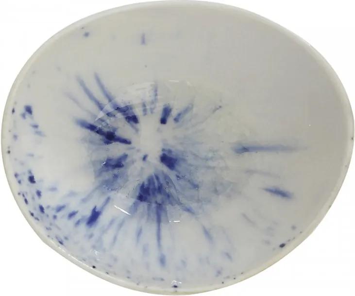 Bol alb/albastru din ceramica 100 ml Heather Bloomingville