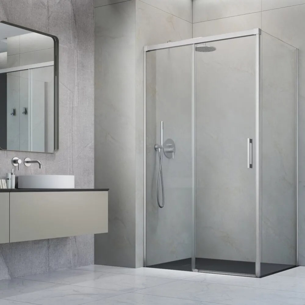 Perete lateral dreapta Radaway Idea KDJ 80 cm finisaj nichel periat-transparent sticla 6 mm