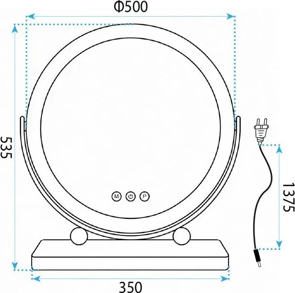 Oglindă LED MAKE-UP White 50 cm
