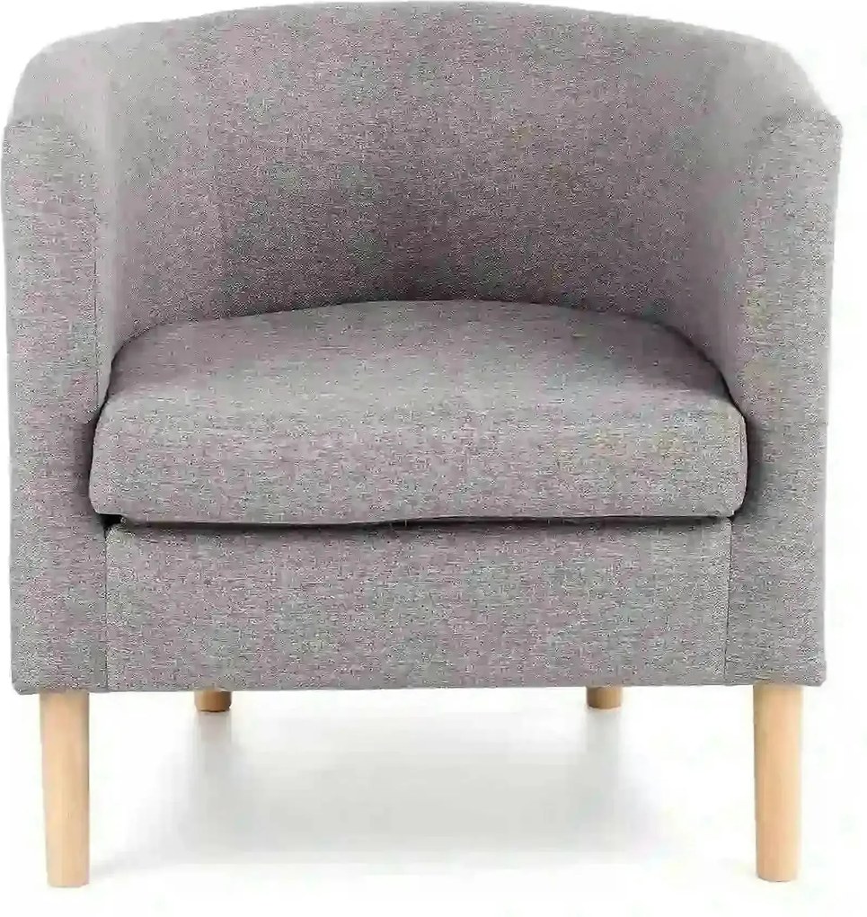 Fotoliu CLUBBY, gri/stejar natural, stofa clasica/lemn, 66x58x64 cm