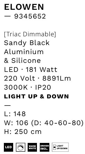 Lustra LED circulara cu 3 inele 80/60/40cm ELOWEN