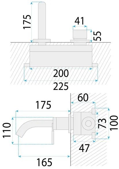 Baterie incastrata Rea Argon cupru periat + BOX