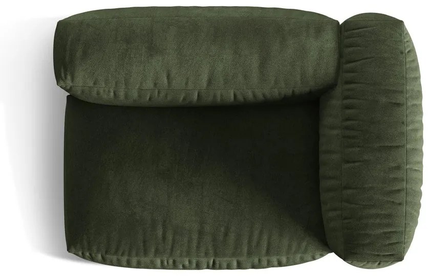 Modul pentru canapea modulară verde cu tapițerie din catifea (cu colț pe partea dreaptă) Martina – Micadoni