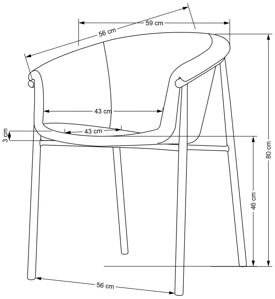 Scaun de bucaterie Lester, bej