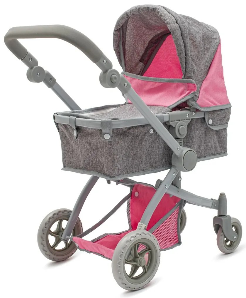 Baby Mix 2in1 Sophie păpușă cărucior roz - gri,63,5 x 37 x 63,5 cm