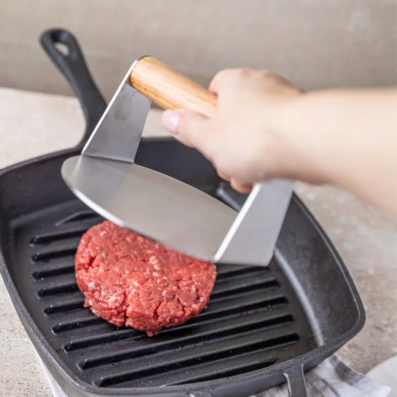 Resigilat: Burger Press Kinghoff KH 1878, Oțel inoxidabil, Ușor de spălat, Diametru 11,4 cm, Inox