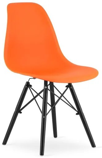 Scaun stil scandinav, Artool, Osaka, PP, lemn, portocaliu si negru, 46x54x81 cm
