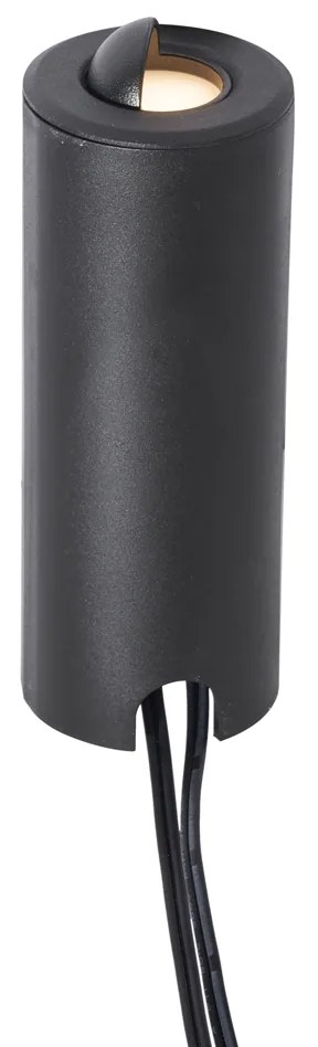 Set de 5 spoturi încastrate moderne negre, inclusiv LED IP67 - Linsey