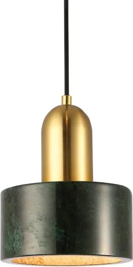 Pendul pe cablu MARBLE 1xE27/60W/230V, auriu/verde cu decor de marmură
